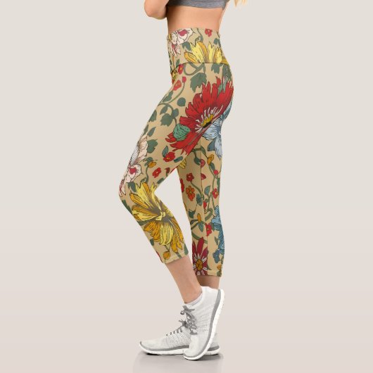 Leggings Capri Texture des fleurs (Gauche)
