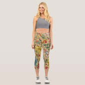 Leggings Capri Texture des fleurs (Recto)