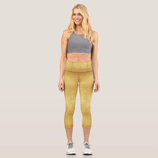 Leggings Capri texture dorée (Recto)