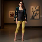 Leggings Capri texture dorée