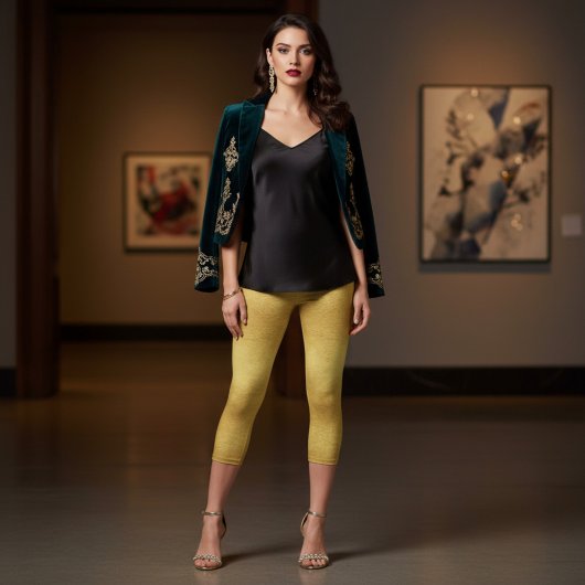 Leggings Capri texture dorée
