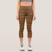 Leggings Capri Texture en bois (Recto)