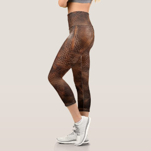 Leggings Capri Texture en cuir brut vintage