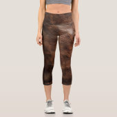 Leggings Capri Texture en cuir brut vintage (Recto)
