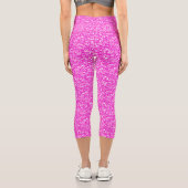 Leggings Capri Texture fausse parties scintillant rose chaud (Verso)