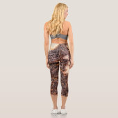 Leggings Capri texture métallique rouille brun cool (Verso)