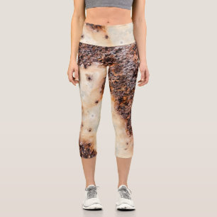 Leggings Capri texture métallique rouille brun cool