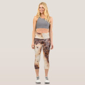 Leggings Capri texture métallique rouille brun cool (Recto)