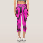 Leggings Capri texture rayée rose (Verso)