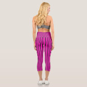 Leggings Capri texture rayée rose (Verso)
