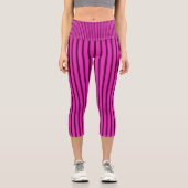 Leggings Capri texture rayée rose (Recto)