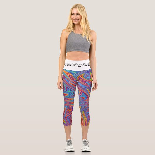 Leggings Capri textures psychodeliques (Recto)