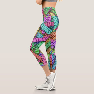 Leggings Capri Thanks palabras coloridas