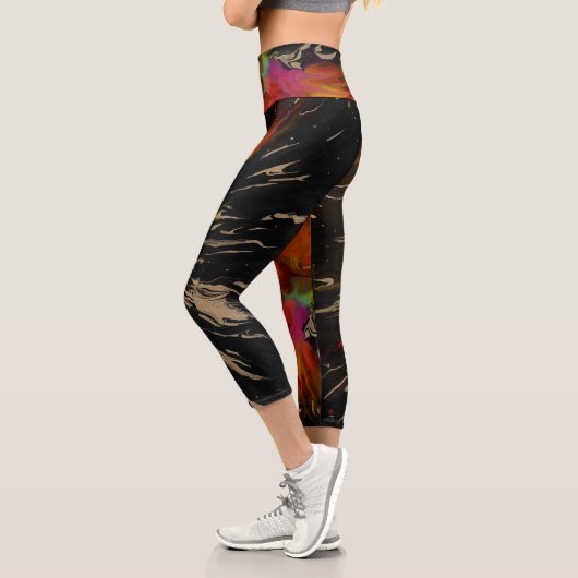 Leggings Capri The Flight of the Phoenix – Fiery Abstract Rebirth (Gauche)