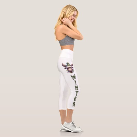 Leggings Capri Thème Moose d'hiver (Droite)