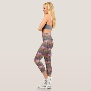 Leggings Capri Three Labrador Puppies Oil Painted
