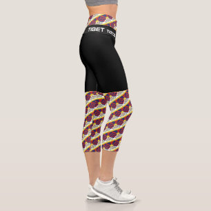Leggings Capri Tibet & Tibetan Drapeau, Fitness, Sports