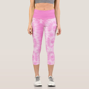 Leggings Capri Tiedye rose spirale hippie teint