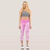 Leggings Capri Tiedye rose spirale hippie teint (Recto)