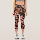 Leggings Capri Tiger Grilles Fourrure animale Rose métallique Or (Recto)