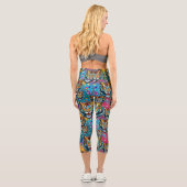 Leggings Capri Tiger Head Rainbow colors paint stains (Verso)