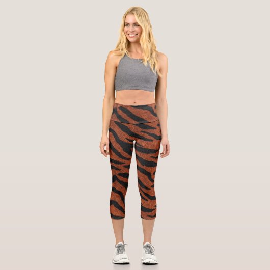 Leggings Capri Tiger Stripe Wild Pattern (Recto)