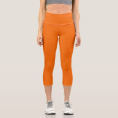 Leggings Capri Tigre de couleur solide orange (Recto)