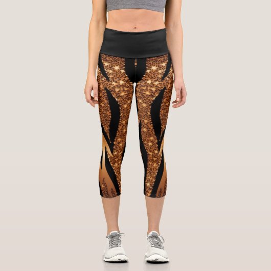 Leggings Capri Tigre de Parties scintillant d'âge (Recto)