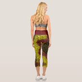Leggings Capri Tisser Mandala jaune et orange (Verso)