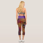 Leggings Capri Tisser Mandala jaune orange et violet (Verso)