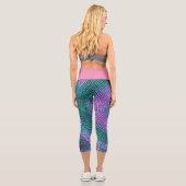 Leggings Capri Tisser Mandala rose et bleu (Verso)