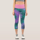 Leggings Capri Tisser Mandala rose et bleu (Recto)
