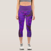 Leggings Capri Tisser Mandala rose et violet (Recto)