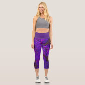 Leggings Capri Tisser Mandala rose et violet (Recto)