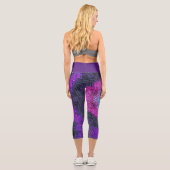 Leggings Capri Tisser Mandala rose violet et bleu (Verso)