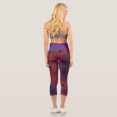 Leggings Capri Tisser Mandala rouge orange et violet (Verso)