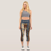 Leggings Capri Tissu ethnique boho en boue (Recto)