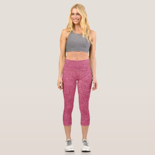 Leggings Capri Tissu rose sur capris