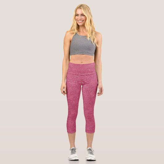 Leggings Capri Tissu rose sur capris (Recto)
