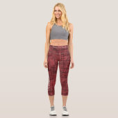 Leggings Capri Tissu Tissé Rustique Rouge Profond | Texture Artis (Recto)