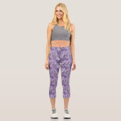 Leggings Capri Toile violet vintage (Recto)
