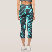 Leggings Capri tons bleu vert mystique et noir (Verso)