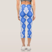 Leggings Capri Tons de motif de diamant bleu (Verso)