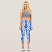 Leggings Capri Tons de motif de diamant bleu (Recto)