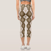 Leggings Capri Tons de motif diamant brun (Verso)