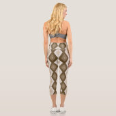 Leggings Capri Tons de motif diamant brun (Verso)