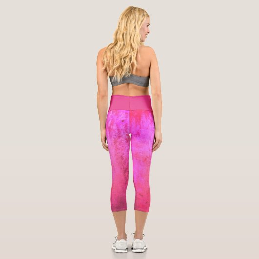Leggings Capri Tons de texture grunge rose (Verso)