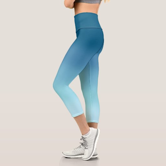 Leggings Capri tons pastel bleu Abstrait et bleu clair (Gauche)