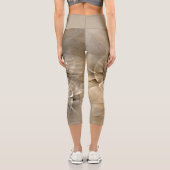 Leggings Capri Tons Terre Abstrait Art fractal moderne Texture (Verso)