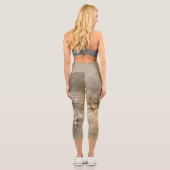 Leggings Capri Tons Terre Abstrait Art fractal moderne Texture (Verso)